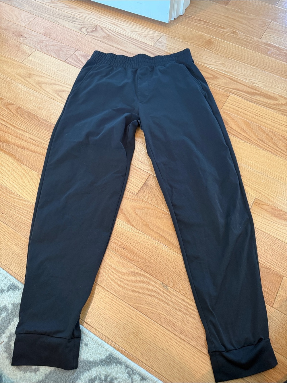 Men's Black Elastic Waist Performance Pants